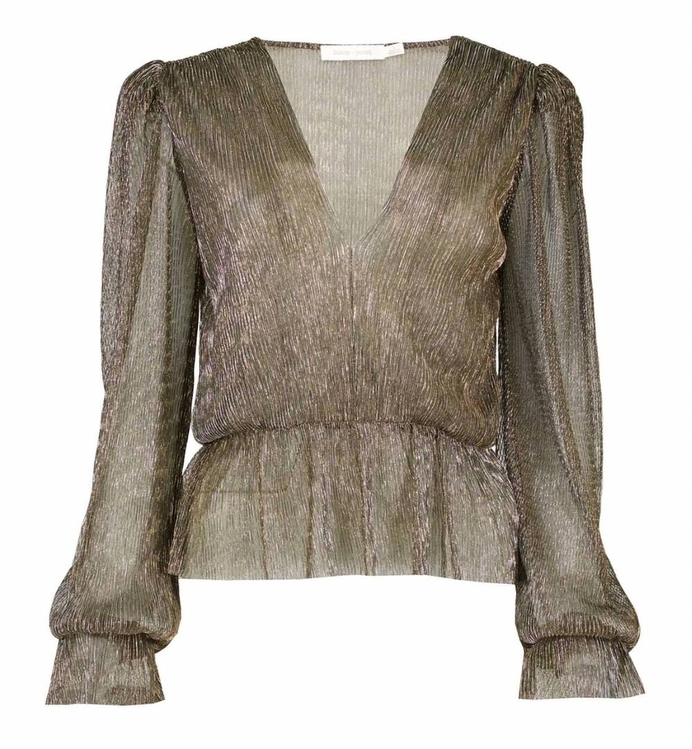 NEW BISHOP + YOUNG women's ultra fine party top in gold